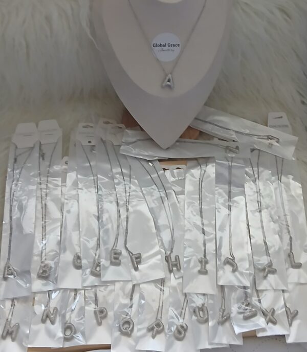 Zirconia Initial Pendant Necklace