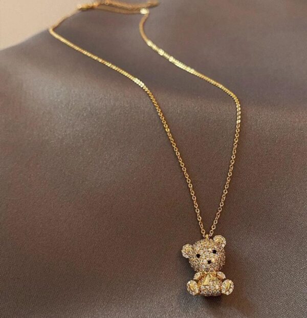 Bear Pendant Necklace gold plated, Non-Tarnish.