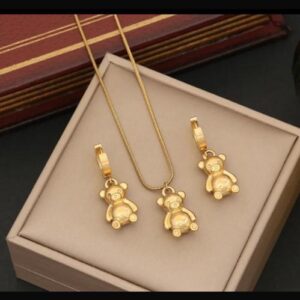 Waterproof 18k gold plated satinless steel jewelerry sets.