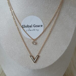 Choker Zircon V Shape Necklace